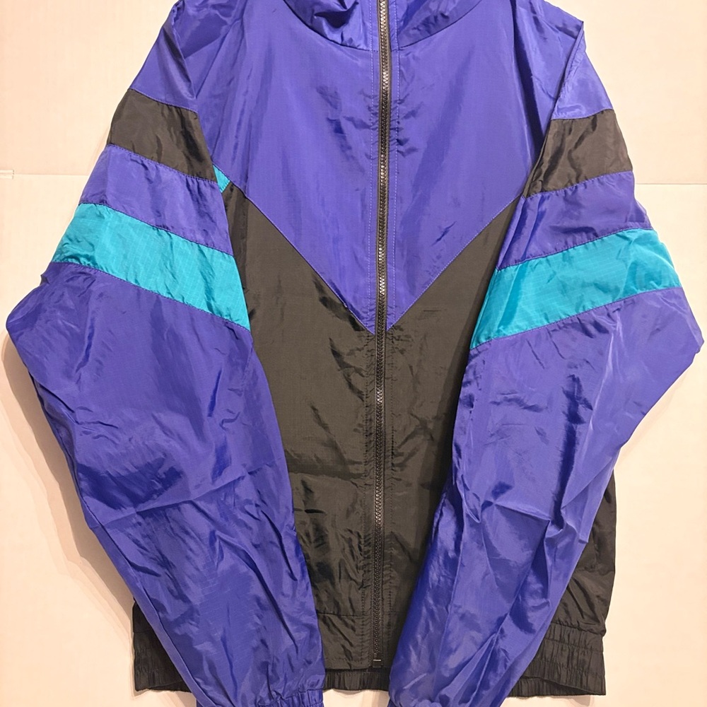 Stylish Purple and Black Women's Windbreaker